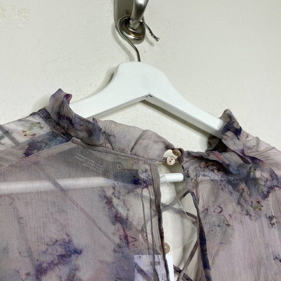 IRO Brantes Floral Ruffle Trim Floral Georgette Lace Up Romper Sz 34 (XS) NWT - Picture 11 of 14